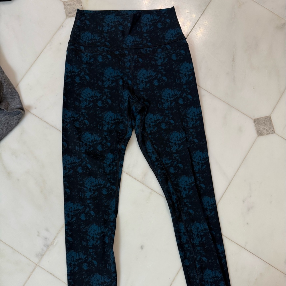 CRZ YOGA Dark Teal Patterned Leggings